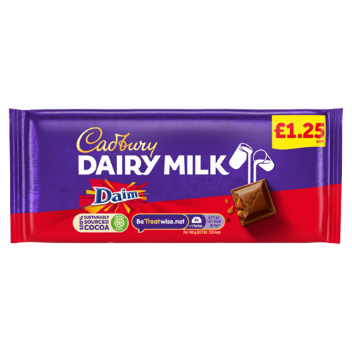 Cadbury Dairy milk Daim 120g 11/06/24 Cadbury Dairy milk Daim 120g 11/06/24